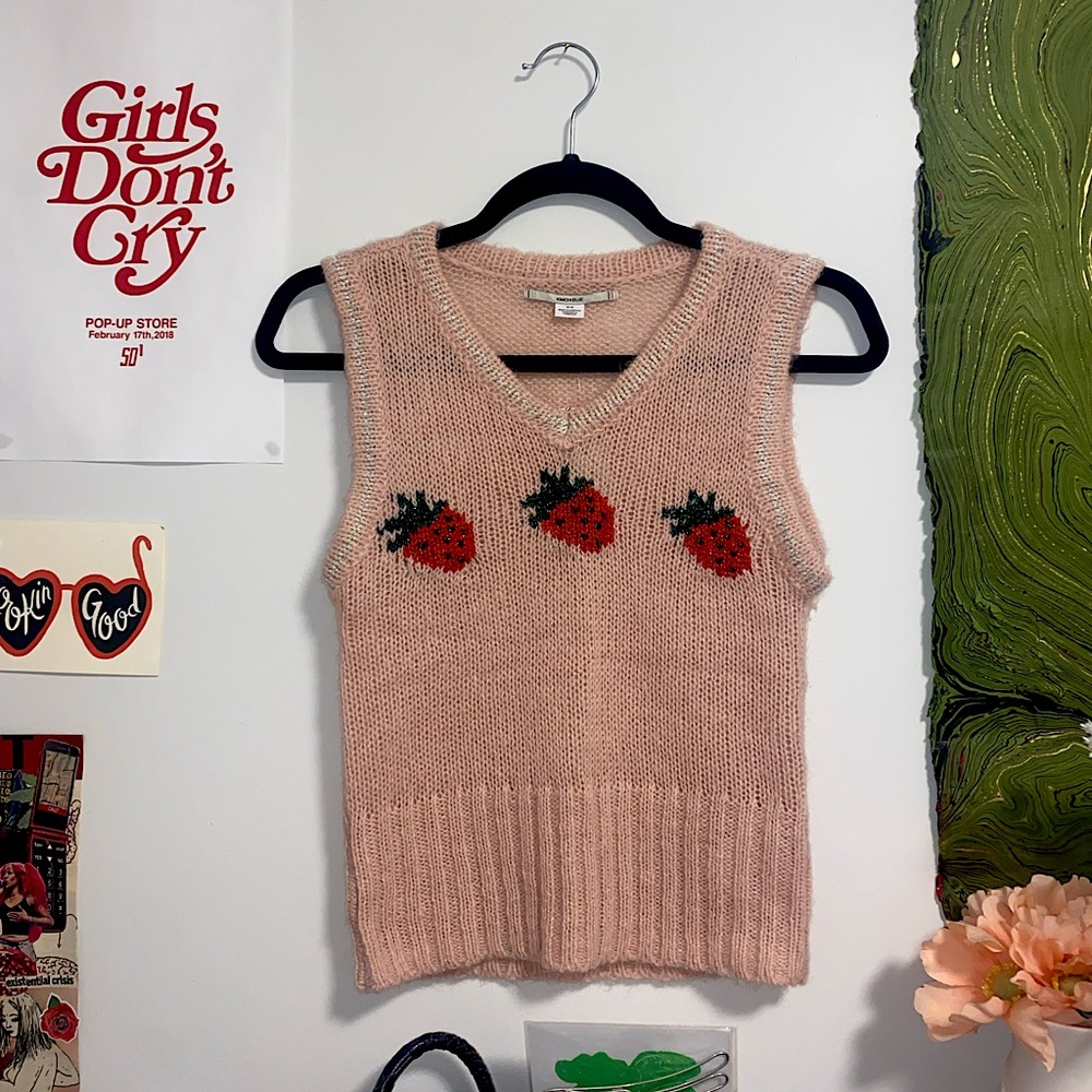 Strawberry Sweater Vest NWT